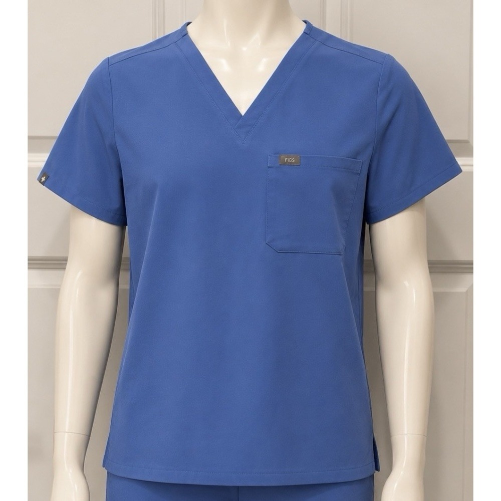 FIGS Women's NEW Catarina Scrubs Top Short Sleeve Shirt Medium M Ceil Blue